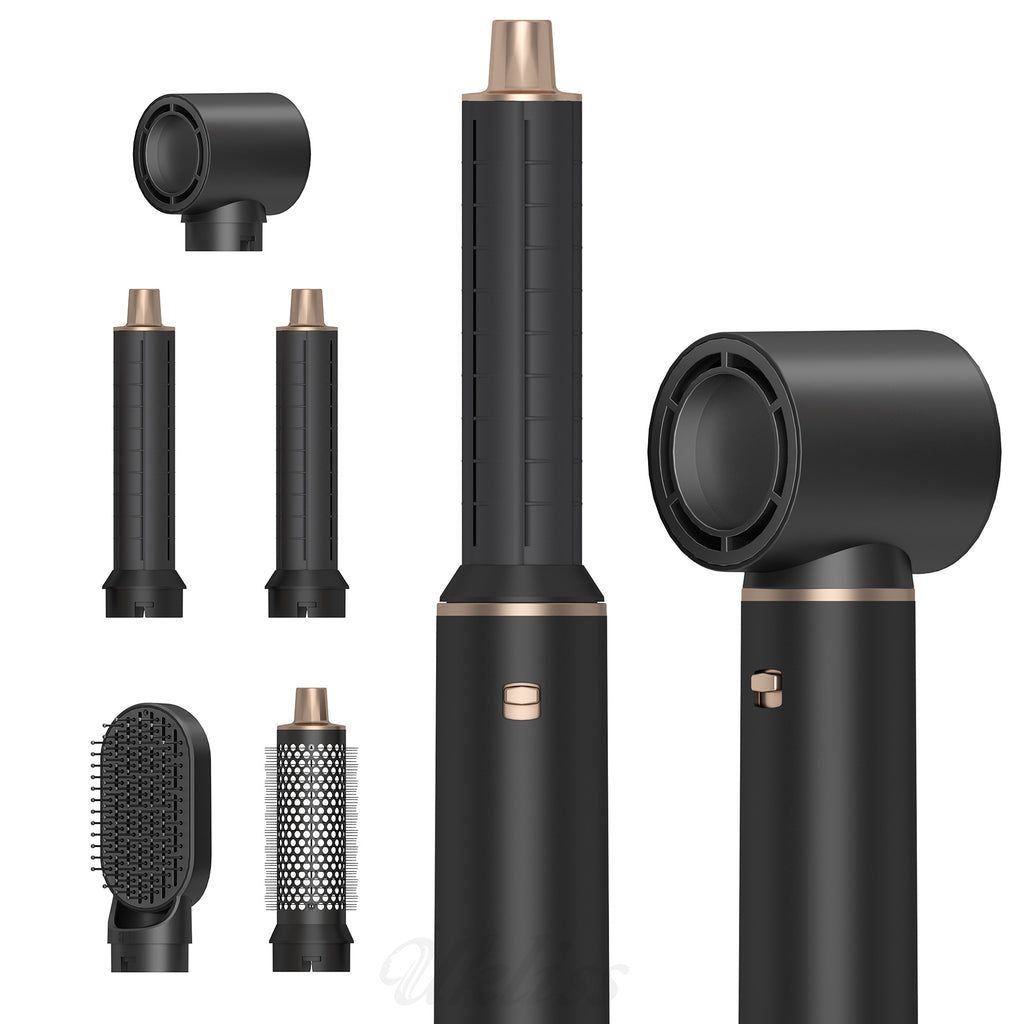 Foreign trade new five-in-one hot air comb straight roll blow three suit curling iron hair straightener hair dryer manufacturers wholesale