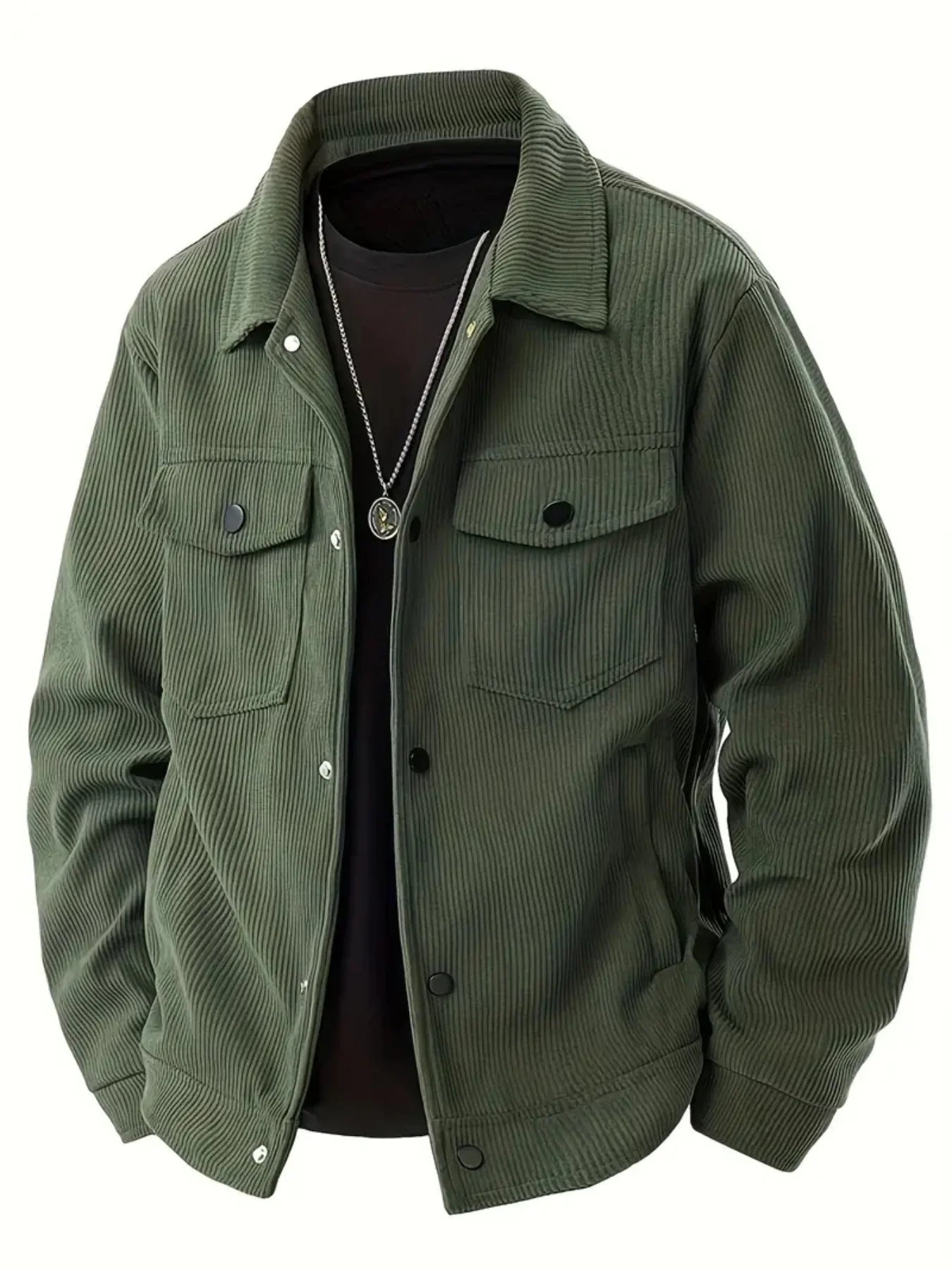 The 2025 new autumn corduroy jacket for men with a lapel, a trendy Japanese style loose coat