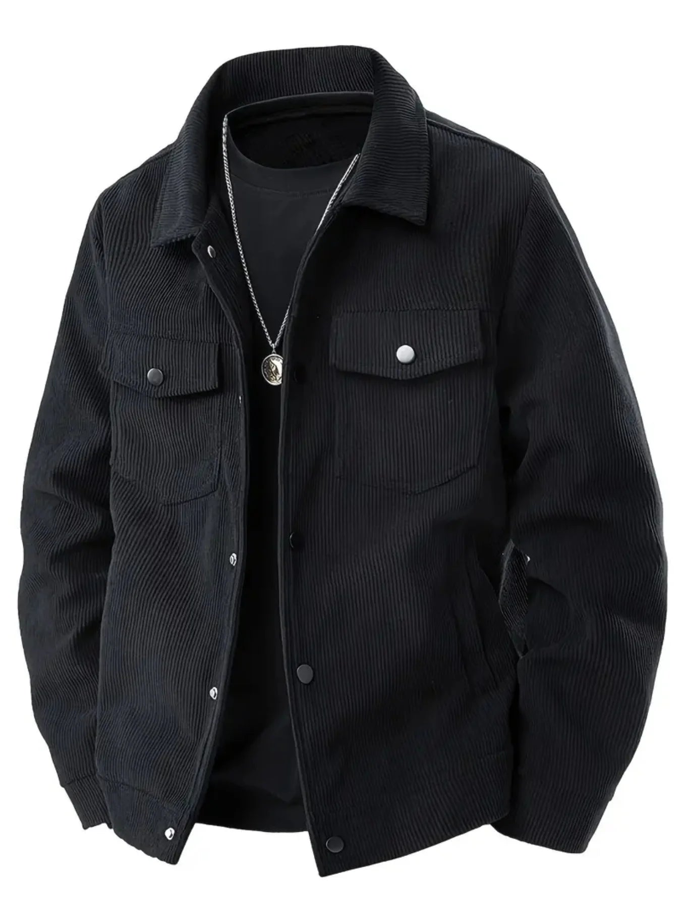 The 2025 new autumn corduroy jacket for men with a lapel, a trendy Japanese style loose coat