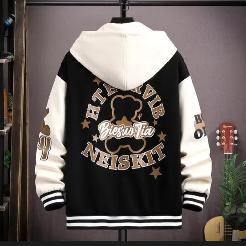 New Men's Hooded Pockets Cargo Jacket Men's Clothing Spring Autumn  Japanese Fashion Loose Male Coat Hooded Baseball Jersey New